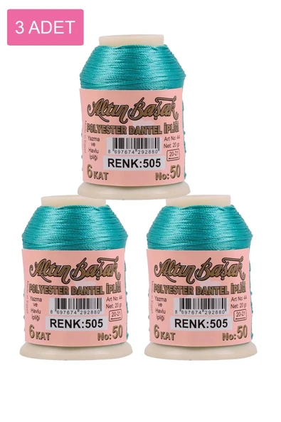 3 Adet Altınbaşak Oya ve Dantel İpi 20 gr - Royaleks - No: 505 ürün görseli 1
