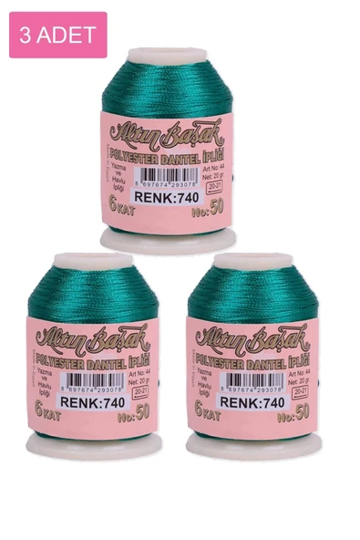 3 Adet Altınbaşak Oya ve Dantel İpi 20 gr - Royaleks - No: 740 ürün görseli 1