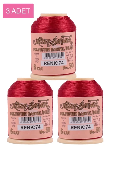 3 Adet Altınbaşak Oya ve Dantel İpi 20 gr - Royaleks - No: 074 ürün görseli 1