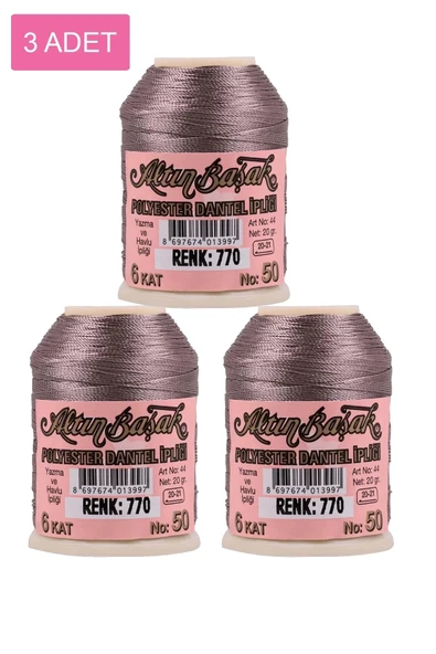 3 Adet Altınbaşak Oya ve Dantel İpi 20 gr - Royaleks - No: 770 ürün görseli 1