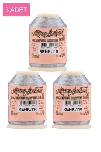 3 Adet Altınbaşak Oya ve Dantel İpi 20 gr - Royaleks - No: 118 ürün görseli 1