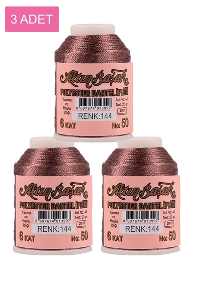 3 Adet Altınbaşak Oya ve Dantel İpi 20 gr - Royaleks - No: 144 ürün görseli 1