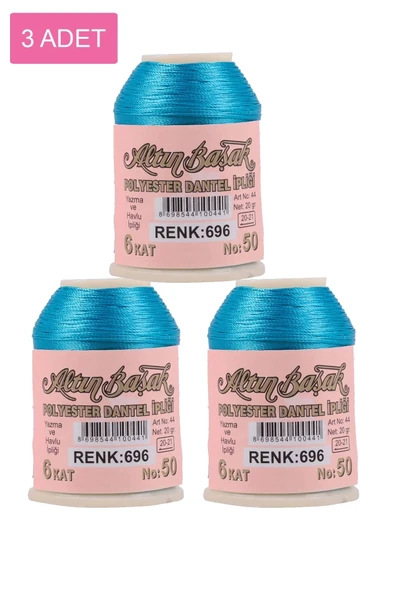 3 Adet Altınbaşak Oya ve Dantel İpi 20 gr - Royaleks - No: 696 ürün görseli 1