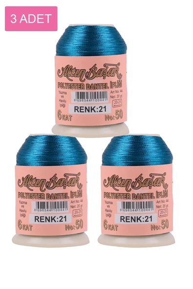 3 Adet Altınbaşak Oya ve Dantel İpi 20 gr - Royaleks - No: 021 ürün görseli 1