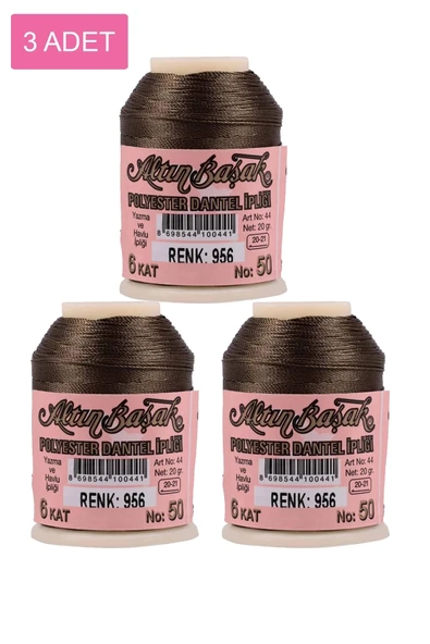 3 Adet Altınbaşak Oya ve Dantel İpi 20 gr - Royaleks - No: 956 ürün görseli 1