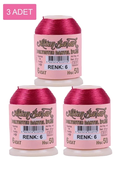 3 Adet Altınbaşak Oya ve Dantel İpi 20 gr - Royaleks - No: 006 ürün görseli 1