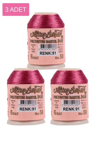 3 Adet Altınbaşak Oya ve Dantel İpi 20 gr - Royaleks - No: 091 ürün görseli 1