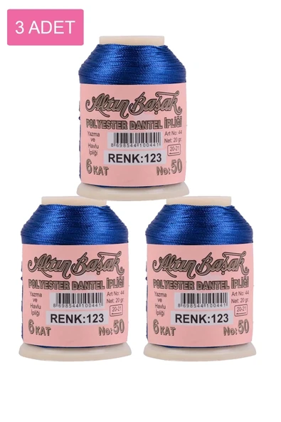 3 Adet Altınbaşak Oya ve Dantel İpi 20 gr - Royaleks - No: 123 ürün görseli 1