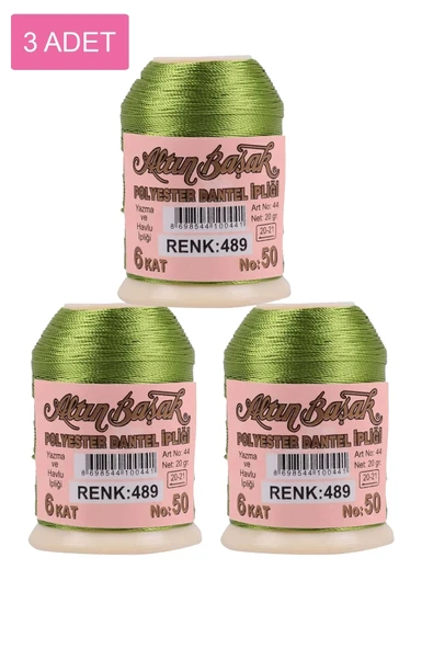 3 Adet Altınbaşak Oya ve Dantel İpi 20 gr - Royaleks - No: 489 ürün görseli 1