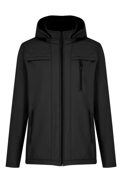 Siyah Erkek %100 Su Geçirmez İçi Polarlı İç Çepli Çıkartılabilir Kapüşonlu Softshell Mont&Kaban ürün görseli 1