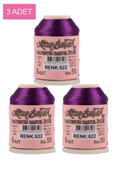 3 Adet Altınbaşak Oya ve Dantel İpi 20 gr - Royaleks - No: 622 ürün görseli 1