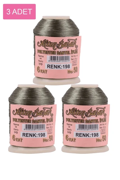 3 Adet Altınbaşak Oya ve Dantel İpi 20 gr - Royaleks - No: 198 ürün görseli 1