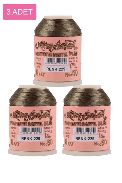 3 Adet Altınbaşak Oya ve Dantel İpi 20 gr - Royaleks - No: 229 ürün görseli 1