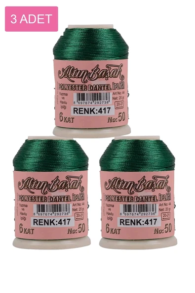 3 Adet Altınbaşak Oya ve Dantel İpi 20 gr - Royaleks - No: 417 ürün görseli 1