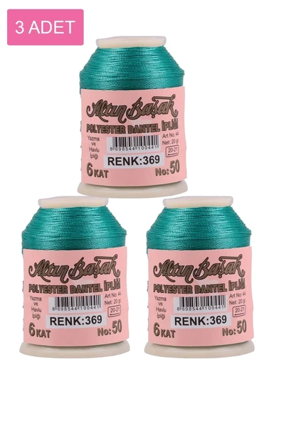 3 Adet Altınbaşak Oya ve Dantel İpi 20 gr - Royaleks - No: 369 ürün görseli 1