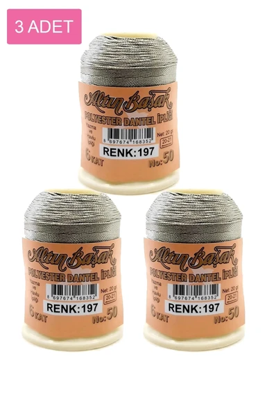 3 Adet Altınbaşak Oya ve Dantel İpi 20 gr - Royaleks - No: 197 ürün görseli 1