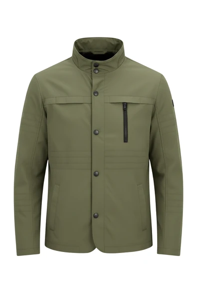 Erkek Yeşil Regular Uzun Mevsimlik Pamuk Polyester Karışımlı Safari Mont&Ceket ürün görseli 1