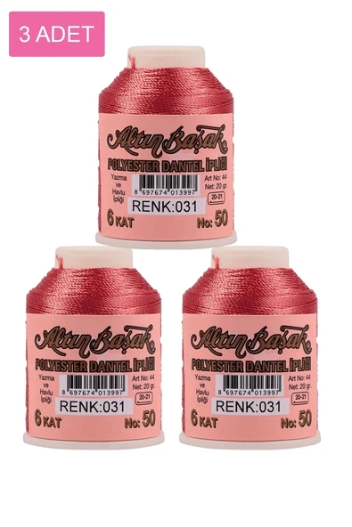 3 Adet Altınbaşak Oya ve Dantel İpi 20 gr - Royaleks - No: 031 ürün görseli 1