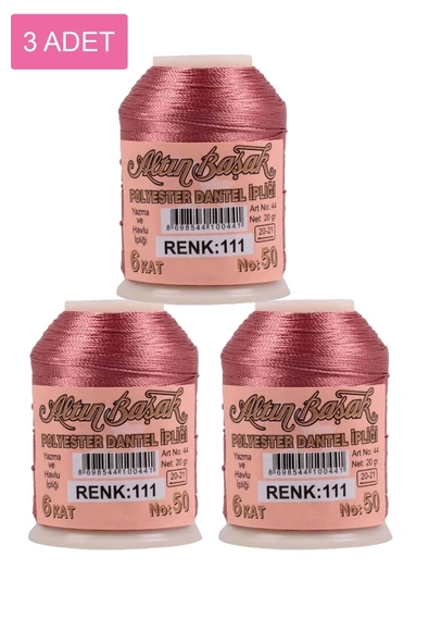 3 Adet Altınbaşak Oya ve Dantel İpi 20 gr - Royaleks - No: 111 ürün görseli 1