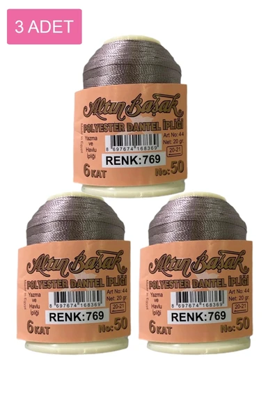 3 Adet Altınbaşak Oya ve Dantel İpi 20 gr - Royaleks - No: 769 ürün görseli 1