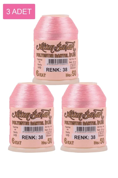 3 Adet Altınbaşak Oya ve Dantel İpi 20 gr - Royaleks - No: 038 ürün görseli 1