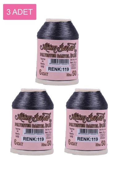 3 Adet Altınbaşak Oya ve Dantel İpi 20 gr - Royaleks - No: 119 ürün görseli 1