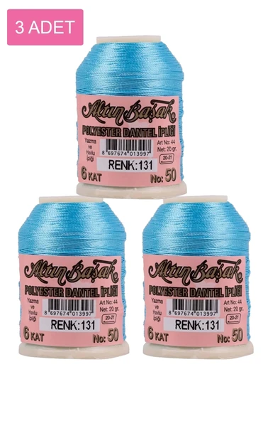 3 Adet Altınbaşak Oya ve Dantel İpi 20 gr - Royaleks - No: 131 ürün görseli 1