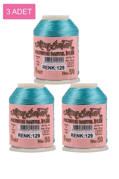 3 Adet Altınbaşak Oya ve Dantel İpi 20 gr - Royaleks - No: 129 ürün görseli 1