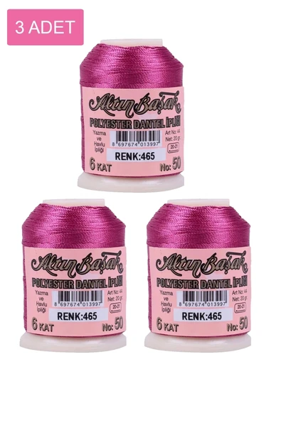 3 Adet Altınbaşak Oya ve Dantel İpi 20 gr - Royaleks - No: 465 ürün görseli 1