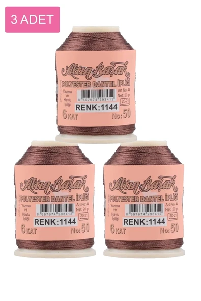 3 Adet Altınbaşak Oya ve Dantel İpi 20 gr - Royaleks - No: 1144 ürün görseli 1