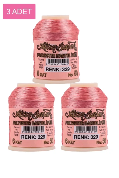 3 Adet Altınbaşak Oya ve Dantel İpi 20 gr - Royaleks - No: 329 ürün görseli 1