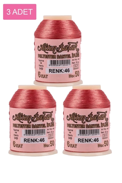3 Adet Altınbaşak Oya ve Dantel İpi 20 gr - Royaleks - No: 046 ürün görseli 1