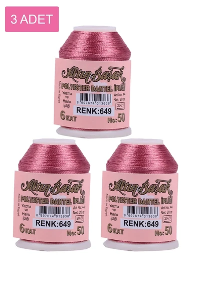3 Adet Altınbaşak Oya ve Dantel İpi 20 gr - Royaleks - No: 649 ürün görseli 1