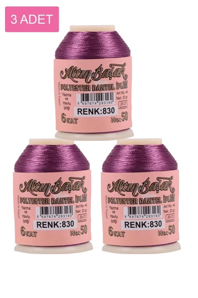 3 Adet Altınbaşak Oya ve Dantel İpi 20 gr - Royaleks - No: 830 ürün görseli 1