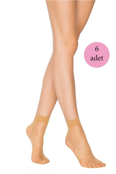 6 Adet Fit 15 Soket Ince Parlak Kısa Çorap Ten ürün görseli 1