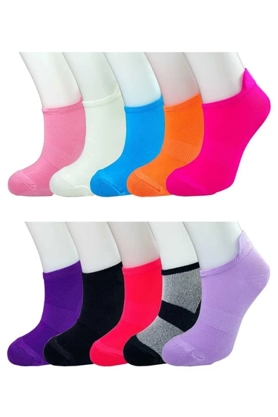 12 Adet Neon Parlak Renk Yumuşak Kadın Bilek Çorap ürün görseli 1