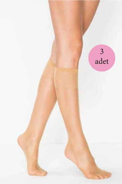 3 Adet Süper Ince 15 den Mat Pantolon Çorabı Ten ürün görseli 1