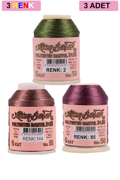 3 Adet Altınbaşak Oya ve Dantel İpi 20 gr - Royaleks - No: 144 - 085 - 002 ürün görseli 1