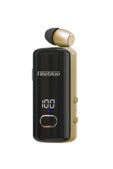 F580 Dijital Göstergeli Makaralı Titreşimli Bluetooth Kulaklık Gold ürün görseli 1