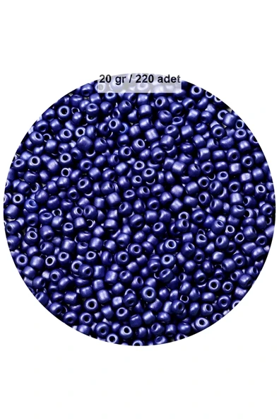 Lacivert Renk 4 mm Yaklaşık 220 adet/20 gram Cam Boncuk Oya Yazma Bileklik ve Kolye ürün görseli 1