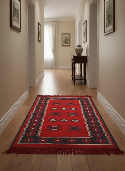Etnik Motifli Otantik Dekoratif Kilim Desenli Halı (60cmx90cm) M1 ürün görseli 1