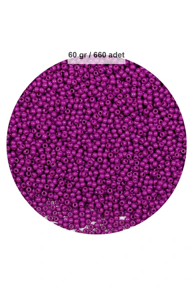 Fuşya Renk 4 mm Yaklaşık 660 adet / 60 gram Cam Boncuk Oya Yazma Bileklik ve Kolye ürün görseli 1