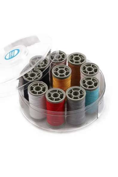 Zümrüt No:120 , %100 Polyester Dikiş Ipliği Kaliteli 10 Adet Farklı Makara Ip  Royaleks-13073 ürün görseli 1