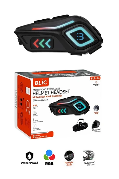 Motor Kask Kulaklık Rgb Modlu Motosiklet Kulaklık Su Geçirmez 5.4 Bluetooth Intercom Blb_36 ürün görseli 1