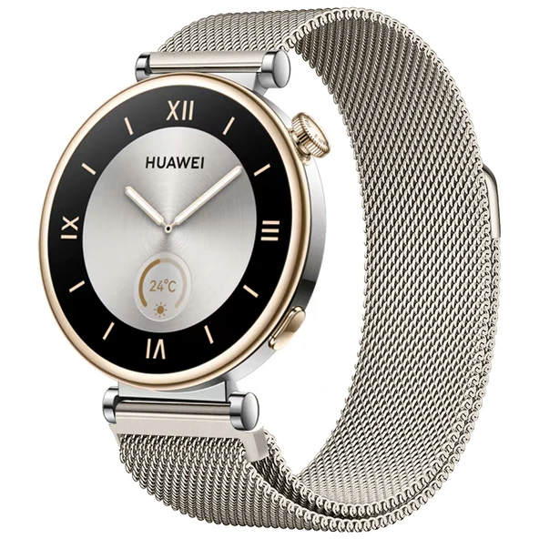 Huawei Watch GT4 41mm Uyumlu Manyetik Milanese Loop Metal Kordon  Starlight ürün görseli 1