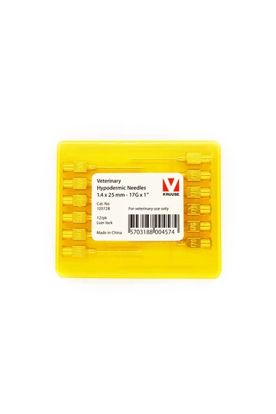 KRUUSE-VET Enjektör İğnesi (17Gx1) 1.4 x 25 mm (12 Adet) ürün görseli 1