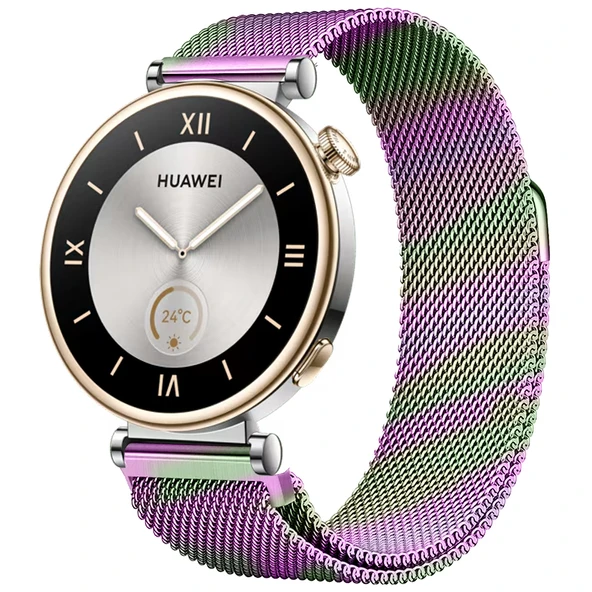 Huawei Watch GT4 41mm Uyumlu Manyetik Milanese Loop Metal Kordon  Rainbow ürün görseli 1