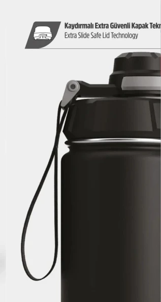 Stevig ST-251 4 Work Flip Open Coffee Mug Çelik Termos 400ML Grey - Resim 5