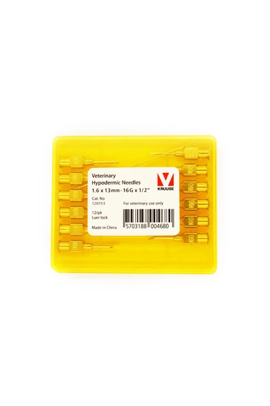 KRUUSE-VET Enjektör İğnesi (16Gx1/2) 1.6 x 13 mm (12 Adet) ürün görseli 1