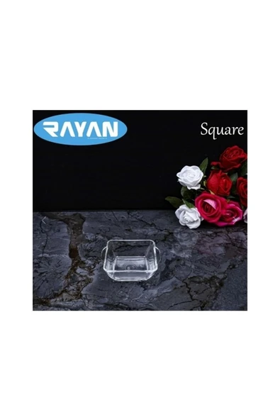 Square Tekli Kare Cam Kahvaltılık Kase ROYALEKS-25057 ürün görseli 1